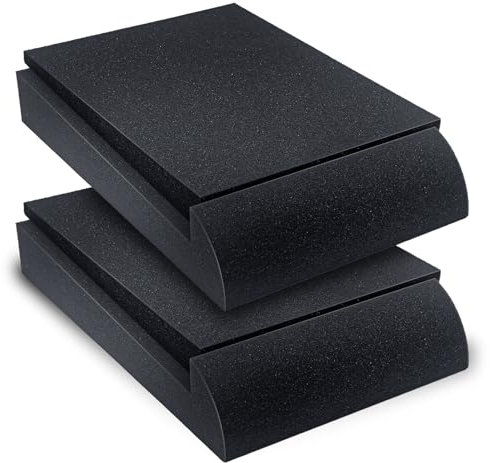 Liquid Stands Black 3-4.5 Studio Monitor Speaker Stand - High-Density Foam Pads with Non-Slip Surface & 5 Adjustable Angles - Ideal for Floor, Desktop or Bookshelf