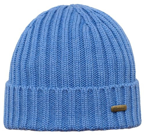 Sterkowski Norfolk Strickmütze | Herren Damen Beanie Wollmütze | Strickmütze Herren Wintermütze Damen Männer Wintermütze Herren Wollmütze Damen Mütze Winter Merinowolle Mütze 54-62 cm Blau