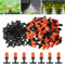 50 Stück Bewässerungsbausätze Einstellbare Bewässerung Sprinkler Misting Düse Micro Drip Tropfbewässerungssystem Garten mit 50 Stück T Steckverbinder für Anschluss von 4/7 mm Schlauch