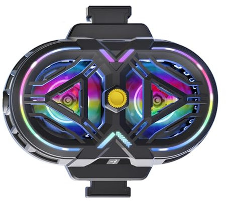 Diyeeni Dispositivo di Raffreddamento per Telefono Dual Core a Semiconduttore, Luci RGB, 3 Livelli di Raffreddamento, Display della Temperatura, Doppia Interfaccia di Tipo C, Ventola