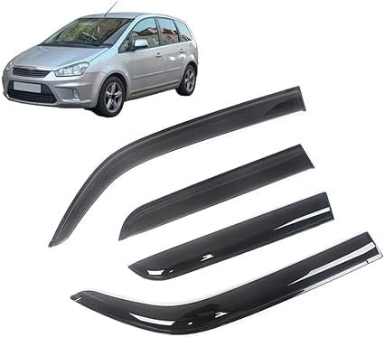WangjunF Autofenster Windabweiser für Ford C-Max 03-11 Focus C-Max 03-07, Autofenster Regenschutz, Regenabweiser, Integrierte Deflektoren, 4 Stück