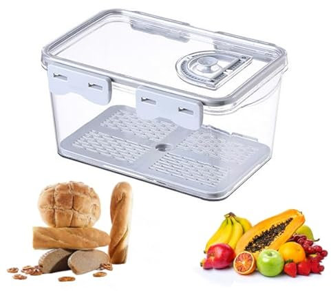 YBCCBY Plastic Airtight Food Storage Containers with Air Valve for Toast, Fruit and Bread