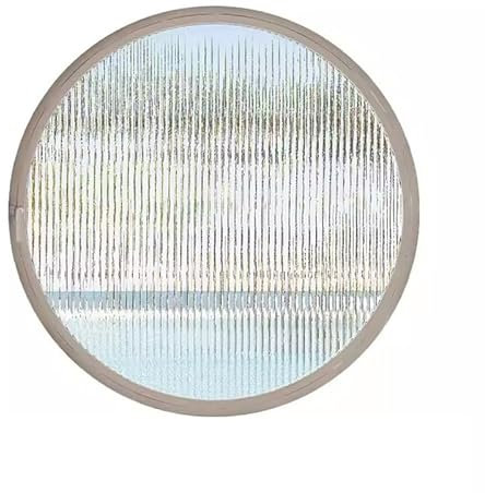XILYZMO Aluminium- Food Truck- Servicefenster, 360 Grad Rundum Gehärtetes Glas Hausfenster, Bündig Montiert Bogenoberseite Lamellenfenster Für Scheunen Garagen(White-A,Diameter 50cm)