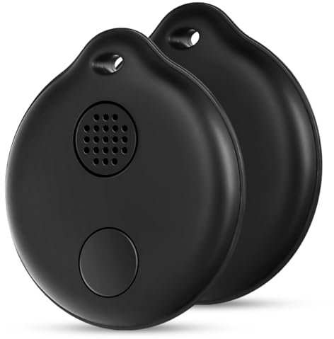 GOOPOOL Smart Tag - 2 Stück Koffer Tracker kompatibel mit Apple Wo ist? APP, Schlüsselfinder GPS Tracker für Schlüssel, Gepäck, Koffer, Brieftasche (nur iOS)(Schwarz)