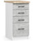 3E 3xE living.com Freistehender Küchenschrank: Vier Schubladen, Farbe: Weiß | Beton, A: B: 40 cm, H: 85 cm, T: 46 cm.