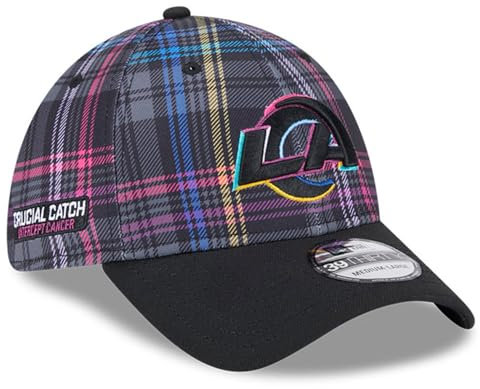 New Era Herren Los Angeles Rams 2024 NFL Crucial Catch Plaid 39Thirty Flex Hat Schwarz