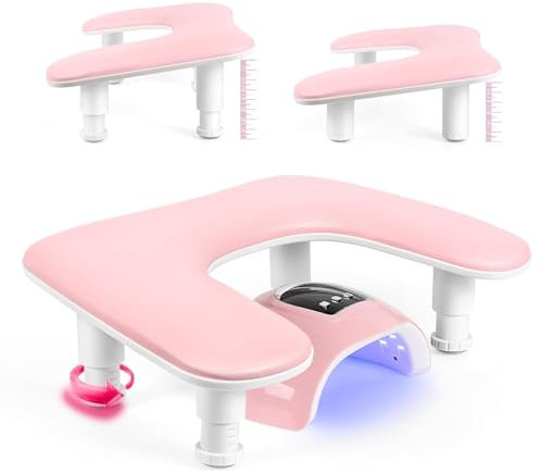 U Shaped Nail Arm Rest for Hand : Hand Rest for Nails - Pink Manicure Hand Rest for Nail Art Lovers Nail Art Salon for Beginners Professional Manicurists