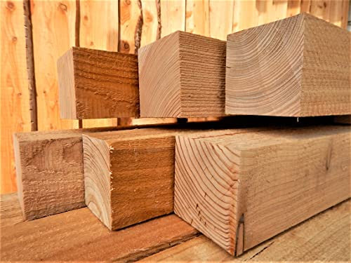 Generisch Kantholz Lärche 90 x 90 mm 200 cm lang - Pfosten, Zaunpfosten, Holzpfosten, Holzbalken, Zaunpfahl (1 Stück)