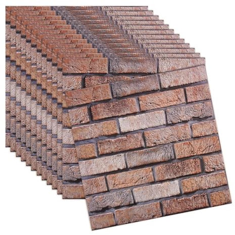 30 Stück 3D Wandpaneele Selbstklebend, 30 × 30 cm Wandverkleidung Selbstklebend aus Kunststoffplatten, wandpaneele PVC Backstein Tapete für Innenbereich, Außenbereich, Geschäftsräume