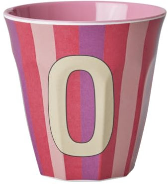ReWu Rice Melmain Becher Medium Jungen - Buchstabe O - Kinderbecher Campingbecher Campnggeschirr Trinkbecher Melamingeschirr Bruchsicher BPA-Frei 250ml