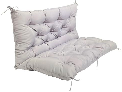 PIPOEI Auflagen für Gartenbank 150 x 100 x 10cm, Sitzkissen für Hollywoodschaukel, Gartenbankkissen mit Rückenteil, In- & Outdoor Wasserdicht UV Bankkissen Bankauflage 01