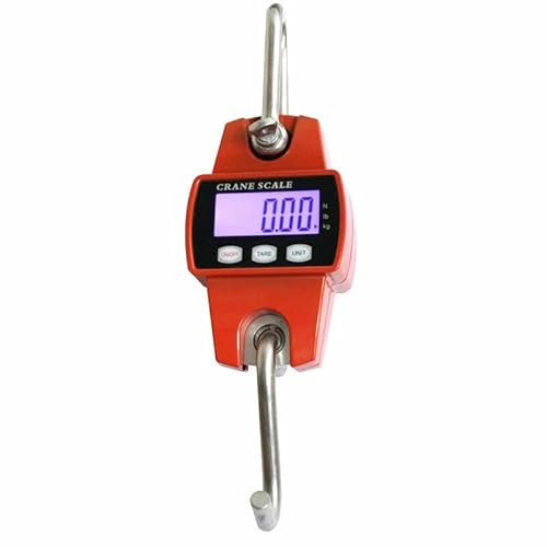 CHIMHOON 300KG Kranwaage, Zugwaage, Digitale Hängewaage, Lifterwaage Digital LCD Beleuchtung, Elektronische Kranwaage mit Genauer Nachladefedersensor & LCD-Anzeige