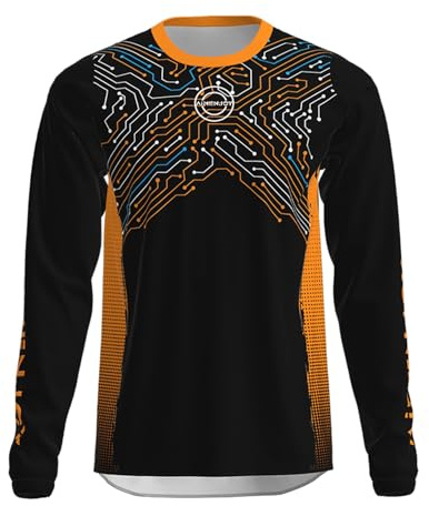 AIMENJOY Fahrradtrikot Herren, Radfahren Top, MTB Jersey, Herren Mountainbike Motocross Jersey, Lange Ärmel, Feuchtigkeitsableitend,atmungsaktiv, Radfahren Kleidung Für Sport (Style-18,L)