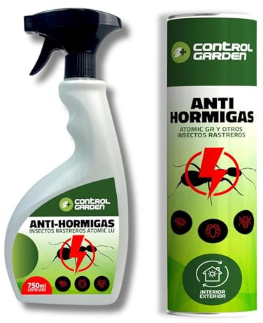 CONTROL GARDEN Pack AntiHormigas Talquera 600 GR + Spray 750 ML | Solución Definitiva Elimina Hormigas, Hormigueros y Colonias | Apto Interior y Exterior | Chinches, Cucarachas e Insectos Rastreros