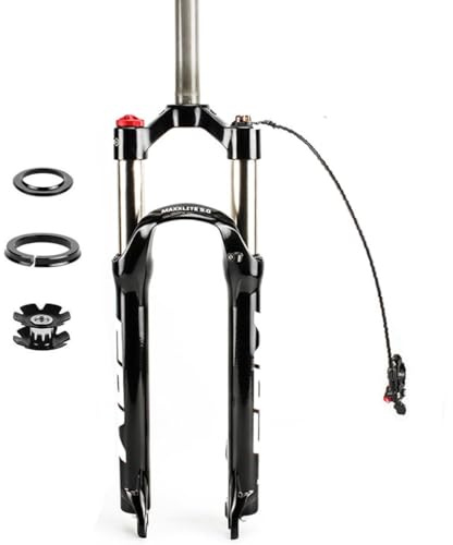 Forcella ad aria per mountain bike da 29 pollici QR 9 mm * 100 mm RL 1-1 / 8 forcella per bicicletta tubo dritto 90 forcelle MTB anteriori da viaggio con freno a disco (colore: B, dimensioni: 29 pol