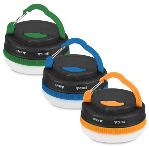 Camping Lights for Tents, 3PCS Portable Outdoor Tent Light with Magnetic Base & Hook, Camping Lantern Battery Powered 5 Lighting Modes, IP43 Waterproof Camping Lamp for Tent Hiking Fishing Emergency