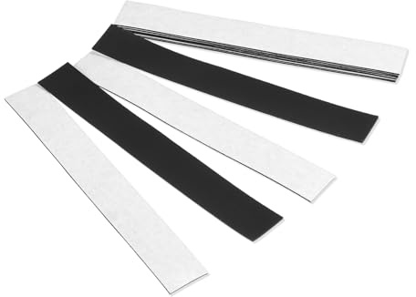 Stark Magnetstreifen Selbstklebend,10 Stück Flache Magnetklebeband, Rechteckiges Magnetband Selbstklebend, Flexible Magnet Klebeband für Whiteboard Organisation, DIY Projekte (12cm×2cm×1.6mm)