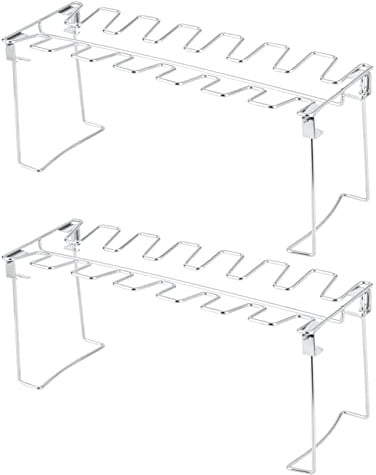ZYLARUM Stainless Steel Chicken Wing Leg Grill Rack | 2 - Pack Folding Barbecue Oven Rack for Even Cooking | Non - Stick Roaster Stand for Chicken/Ribs/Vegetables