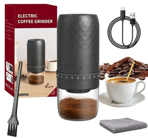 UCAMP Molinillo Café Eléctrico Portátil, 40 Niveles Externo, Recargable