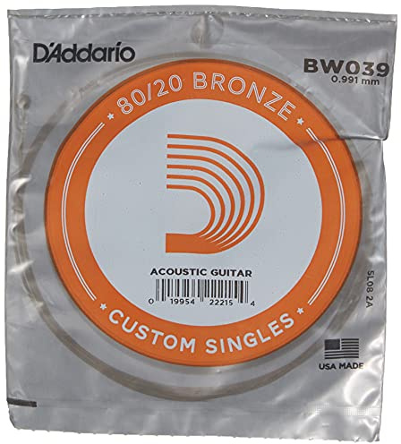 D'Addario .039 Bronze Wound Single String for Acoustic Guitar