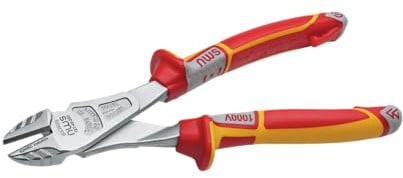 NWS Kraft-Seitenschneider VDE 240 mm, induktiv gehärtete Schneiden, VDE-geprüftes Schneidwerkzeug nach DIN EN IEC 60900, ergonomischer SoftGripp, 415 g, Artikel 137-49-VDE-240