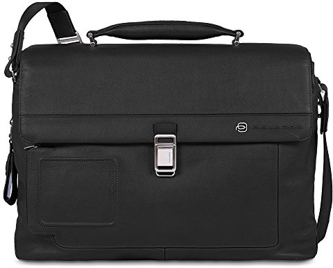 Piquadro Vibe Laptoptasche mit Zwei Fächern und 30 cm schwarz M