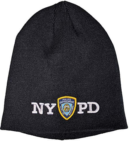 NYC FACTORY NYPD Wintermütze ohne Falten, offizielles Lizenzprodukt, Marineblau