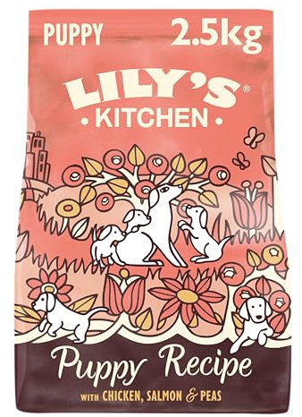Lily's Kitchen Mit natürlichen Zutaten hergestellt Trockenfutter für Welpen, Lachs & Erbsen Getreidefreie Rezeptur 2.5kg Beutel
