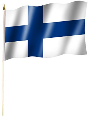 Stockflagge/Stockfahne FINNLAND Flagge/Fahne ca. 30 x 45 cm mit ca. 60cm Stab/Stock