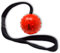 WEPO Hundespielzeug Ball Rot - Ball mit Schnur - Outdoor Spielzeug Hund - Apportierspielzeug Hund - Hunde Wurfball für extra Lange Würfe - Für Welpen, kleine & große Hunde
