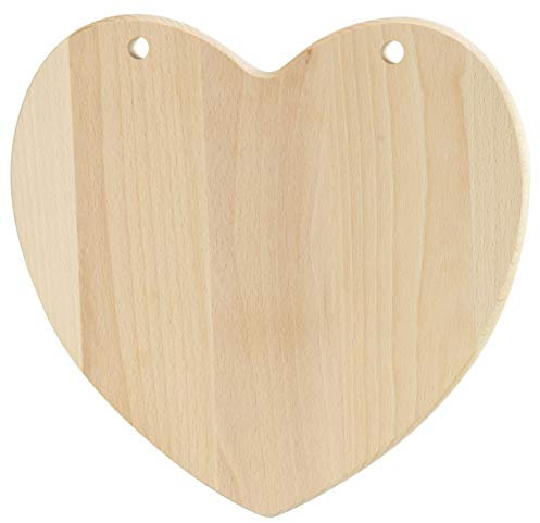 LAUBLUST Frühstücksbrettchen aus Holz im Herz Design - Schneidebrett als Deko und Geschenk - 24x24x2cm, Natur, FSC®