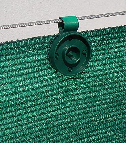 edenvista Clips de Fixations traités Anti-UV pour Brise Vue de 90 à 350 g/m2 | Lot de 60 Pièces, Couleur Vert.
