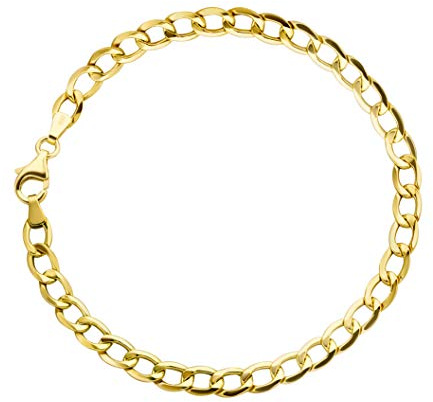 PRINS JEWELS Panzerarmband 14 Karat 585 Gold Armband Gelbgold Breite 5.50 mm - Unisex (23)