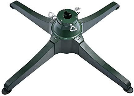 Supporto per Albero di Natale, Base Girevole Elettrica per Albero di Natale, con Rotazione di 360°, Base di Ricambio per Albero di Natale, Dotata di 3 Comandi, Adattatore di Alimentazione