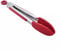Royal Cuisine Kitchen Tongs Silicone Tongs Heat Resistant Handle with Easy Grip Non-Slip Smart Locking Stainless Steel Cooking Tongs for Cooking, Serving, Barbecue, Buffet, Salad and Ice (Red)
