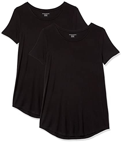 Amazon Essentials Women's Short-Sleeve Scoopneck Tunic, Pack of 2