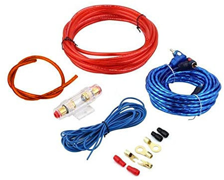 Câble de Caisson de Basses de Voiture, MoreChioce 10GA Kit de Câble Audio de Contrôle de Voiture 60A Porte-fusible 1200W Kit d'Installation d'Amplificateur de Câble d'Alimentation de 4,5 m
