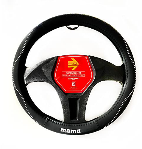 MOMO STREET UNIVERSELL LENKRADABDECKUNG SCHWARZ UND WEISS