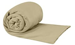 Sea to Summit - Pocket Towel Reisehandtuch S - Mikrofaser Handtuch - Kompakt - Ultra saugfähig & Schnelltrocknend - Leicht - Aufhänger & Tasche - Wandern - 40 x 80cm - Desert Brown - 50g