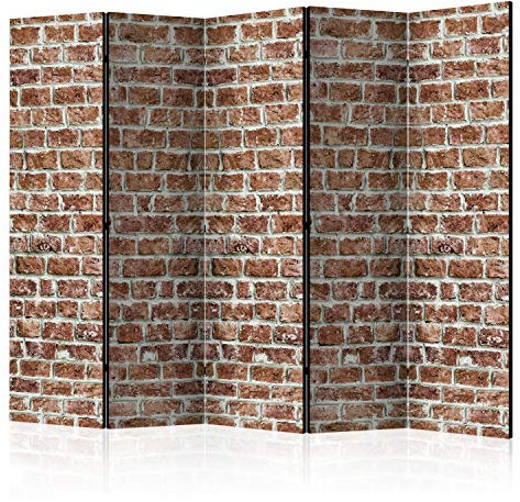 murando Akusticher Raumteiler Ziegel Foto Paravent 225x172 cm beidseitig auf Vlies-Leinwand Bedruckt Akustikschaum Trennwand Spanische Wand Sichtschutz Home Office 3D Effekt Steinwand f-A-0729-z-c