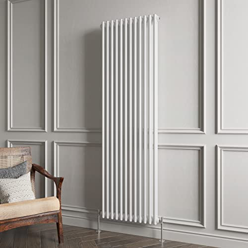 2 Column Radiator White Traditional Style 1800x560mm Vertical Vintage Radiator，Design for Bedroom, Dining Room, Living Room