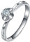 Daesar Damen Ring 950 Platin, Verlobungsring Blume Solitär mit 0.12ct DiamantTrauringe Nickelfrei Weißgold Gr.54 (17.2)