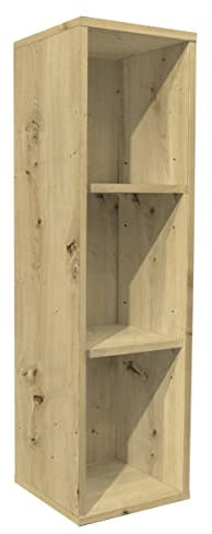 möbelando Regal Lilly in asteiche mit 2 Einlegeböden. Abmessungen (BxHxT) 25x89x25 cm