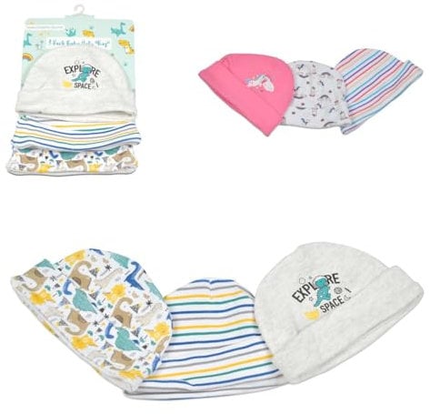 Cangaroo Babymütze Kay 3er-Set Größe 46 cm, Erstlingsmütze, 100% Baumwolle grün