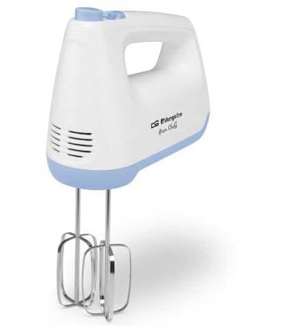 Orbegozo BA 3750 Batidora amasadora, 6 velocidades y función turbo, tamaño compacto, recipiente para almacenaje, accesorios extraíbles aptos para lavavajillas, 400 W