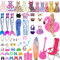 47 Stück Kleidung & Zubehör für Puppen, Kleidungsstücke für Puppen mit Meerjung Abendkleider Kleider Tops Hosen Bikinis Kurze Kleider Schuhe Zubehör für Puppen Mädchen 11,5 Zoll