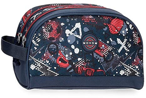 Movom Free time Trousse de Toilette Deux Compartiments Adaptable Multicolore 26x16x11 cms Polyester