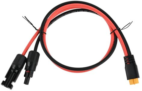 Surieen 12 AWG Solarstecker auf XT60 Adapter, Solarladekabel Solarpanel Adapter mit XT60 Buchse für EF Delta 2 und River Solargenerator Tragbare Powerstation (60CM)