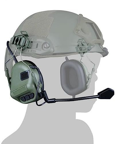 ACEXIER Taktisches Schieß-Headset Elektronisches Headset Ohrenschützer Schießen Gehörschutz für Helm Militärkopfhörer (Green)