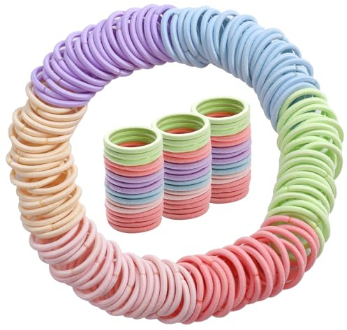 Elastische Haargummis, keine Falten, kleine Pferdeschwanz-Halter für Kinder, Mädchen, Babys, Kleinkinder, Marcon-Farbe, Weihnachtsgeschenk, Urlaubszubehör, 200 Stück
